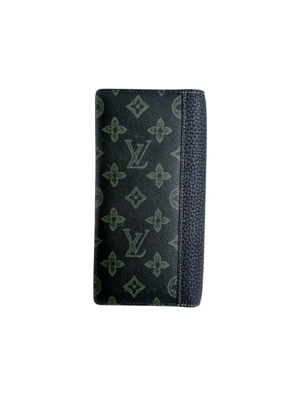 Louis Vuitton Monogram Bi Foldlong Wallet Portefeuille Brazza NM Green